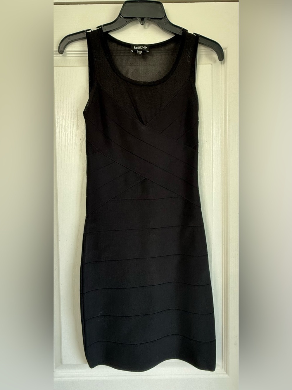 bebe Black Sleeveless Bandage Mini Dress